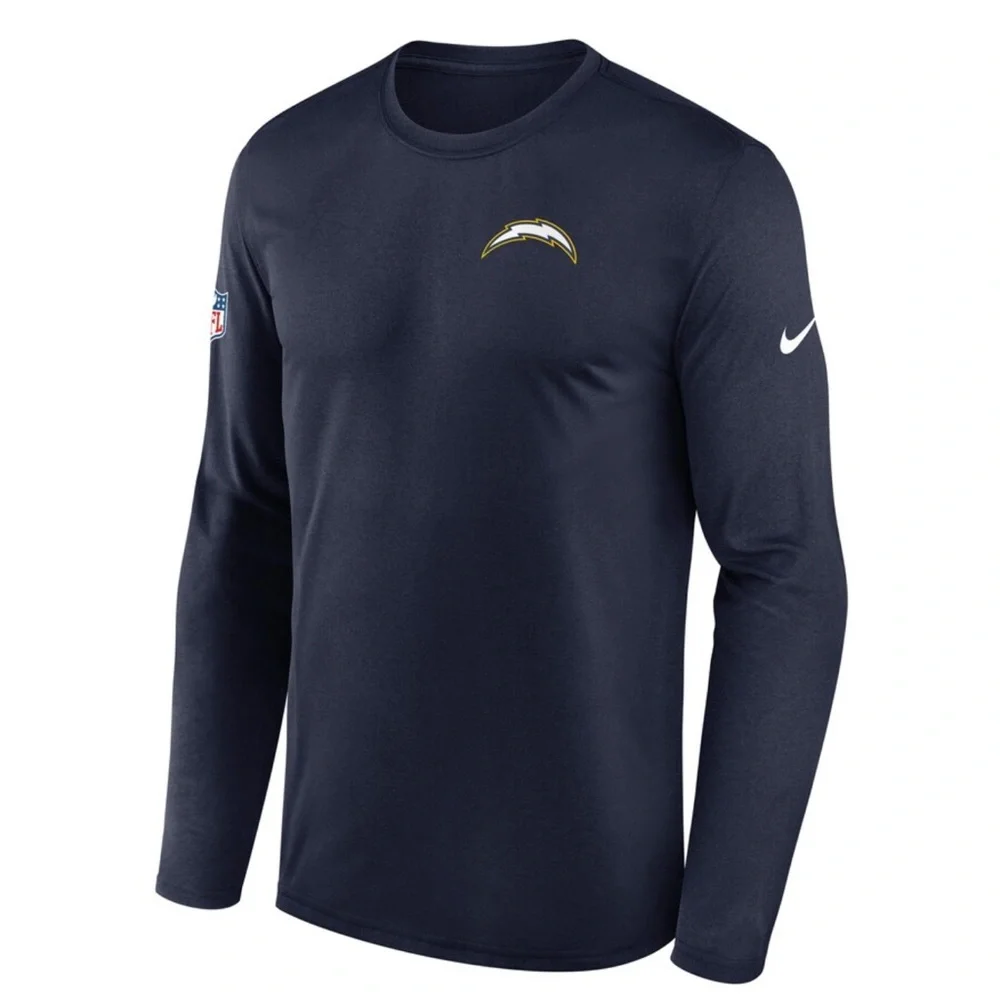 Men's Nike Navy Los Angeles Chargers Legend Logo Dri-FIT Long Sleeve T-Shirt  L - Picture 2 of 8